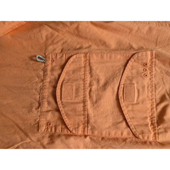 Columbia Mens XL PFG Peach Long Sleeve Fishing Shirt Vented Back 100% Cotton - Picture 7 of 9